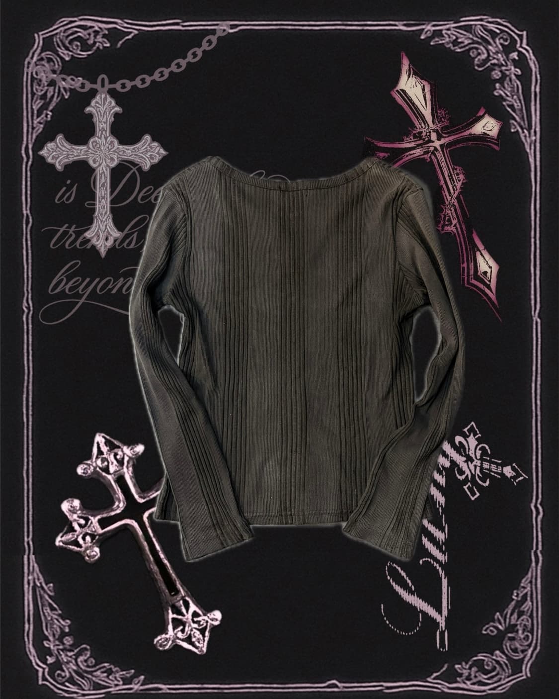 Y2K punk skull cubic long sleeve 상품이미지4