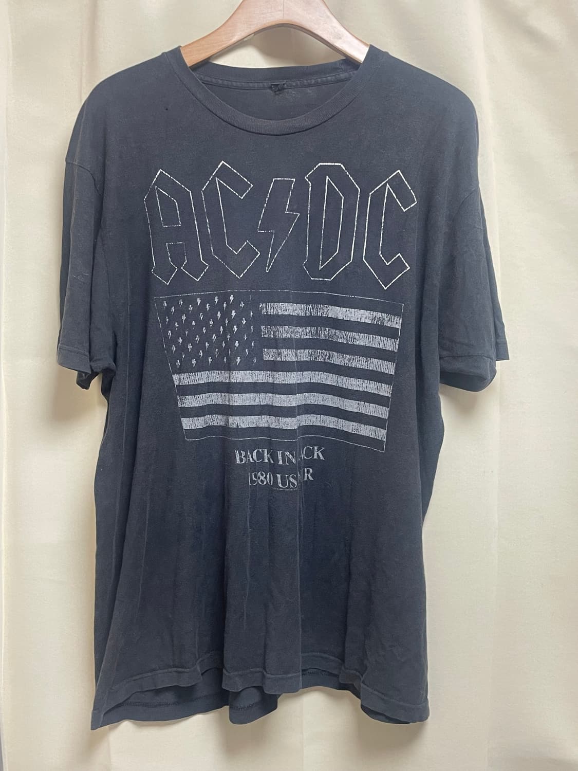 AC/DC 빈티지 반팔 티셔츠 (BACK IN BLACK 1980 US 상품이미지1