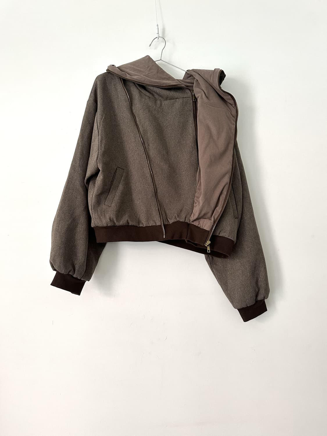 Multi way lining zip up jacket / brown 상품이미지8