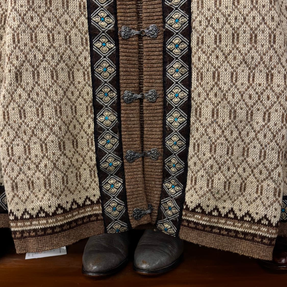 90s McGREGOR 맥그리거 네이티브 패턴 노르딕 버클 니트 상품이미지4