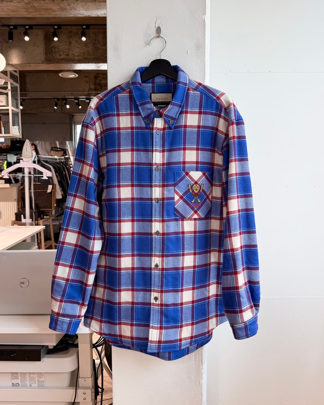 구찌 파블로 델시엘로 블루 플란넬 울 셔츠  상품이미지2