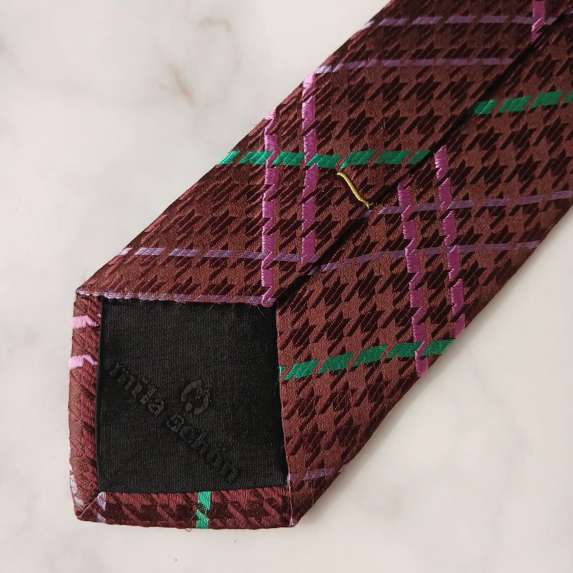 밀라숀 실크 브라운 체크 패턴 넥타이 6.7cm A+등급 E836
 상품이미지8