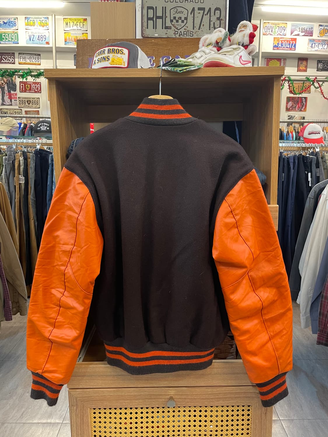 USA 빈티지 레더 바시티자켓 B52 상품이미지4