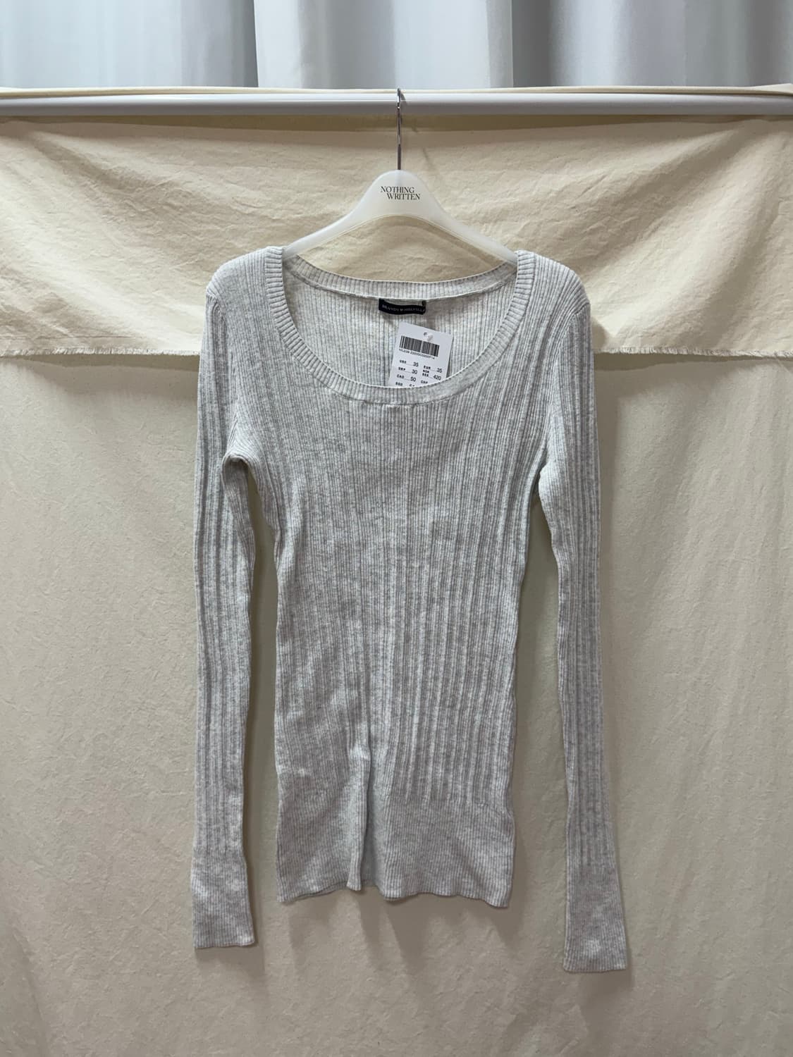 브랜디멜빌 슬림핏 롱니트melange Gray 상품이미지1