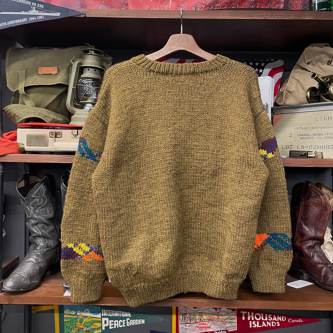 90s 빈티지 오리지널 패턴 코위찬 헤비 울 니트 스웨터 상품이미지2