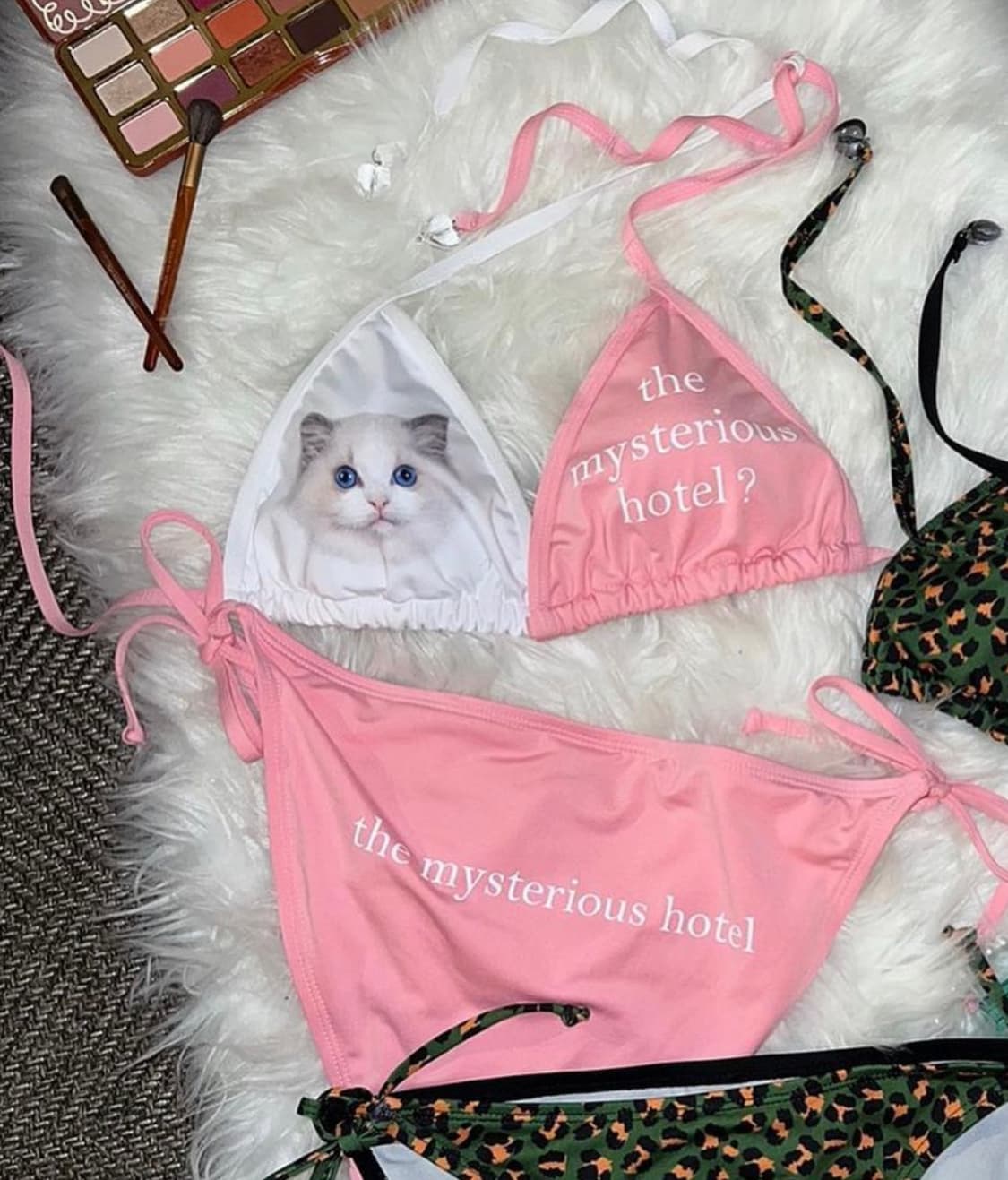 더미스테리어스 호텔 비키니 고양이 핑크 상품이미지1
