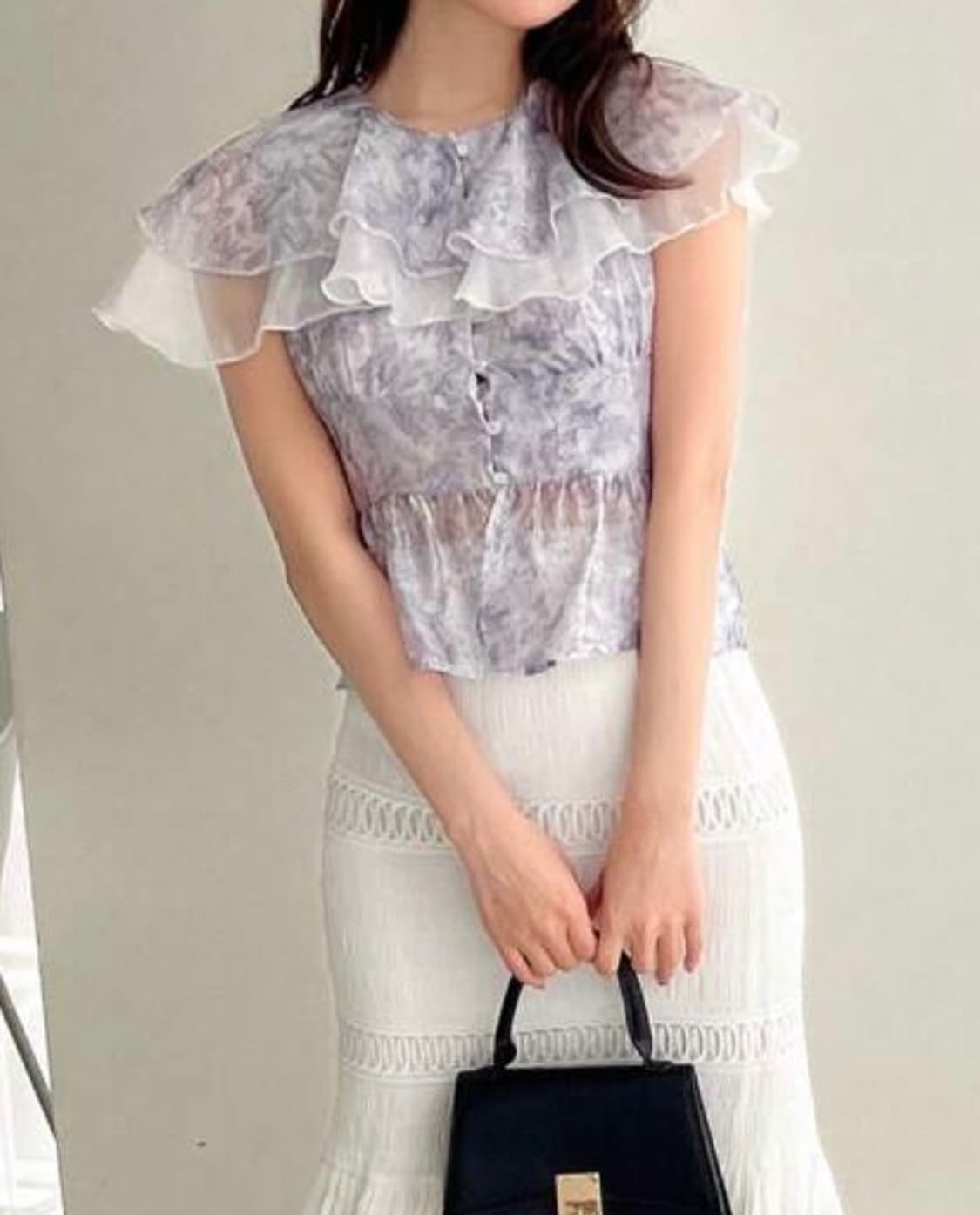 쉬인 스나계 프릴 블라우스 상품이미지4