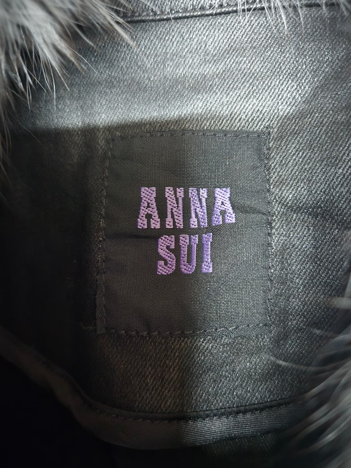 안나수이 블랙 코팅 폭스 퍼 트리밍 벨티드 재킷66 상품이미지7