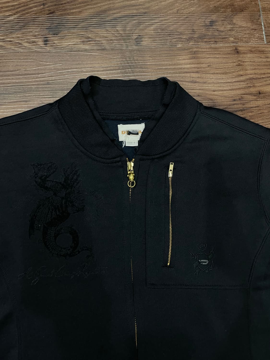 디젤 투웨이 드래곤 프린팅 트랙탑 집업 져지 자켓 블랙 상품이미지2