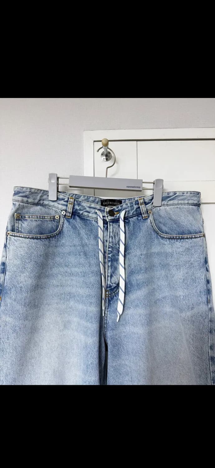 [S] 발렌시아가 오버사이즈 배기 팬츠 블루 청바지 연청 데님 상품이미지4