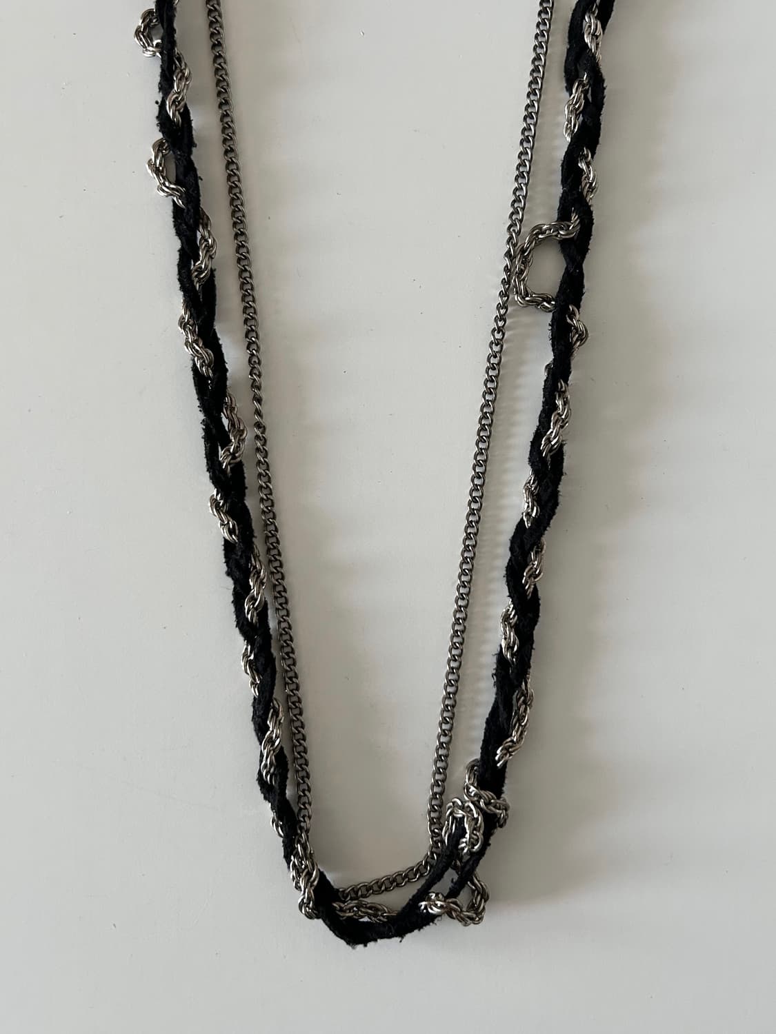 스웨이드 체인 레이어드 빈티지 목걸이 상품이미지1