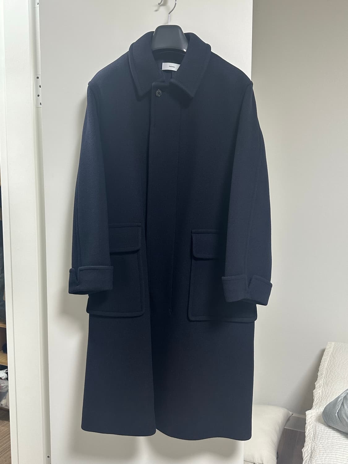 [1] 그라프페이퍼 울 멜튼 코트 네이비 상품이미지1