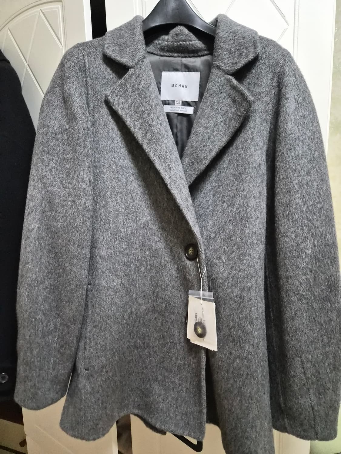 모한 캐멀 헤어 볼륨 하프 코트 XS 새상품 상품이미지5