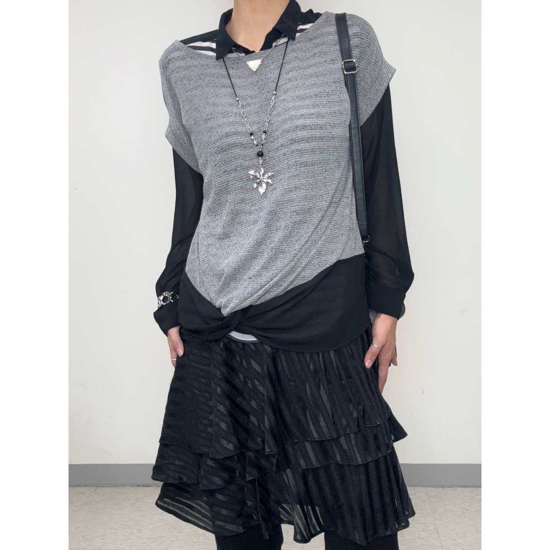 빈티지 프릴 미디 스커트 상품이미지4