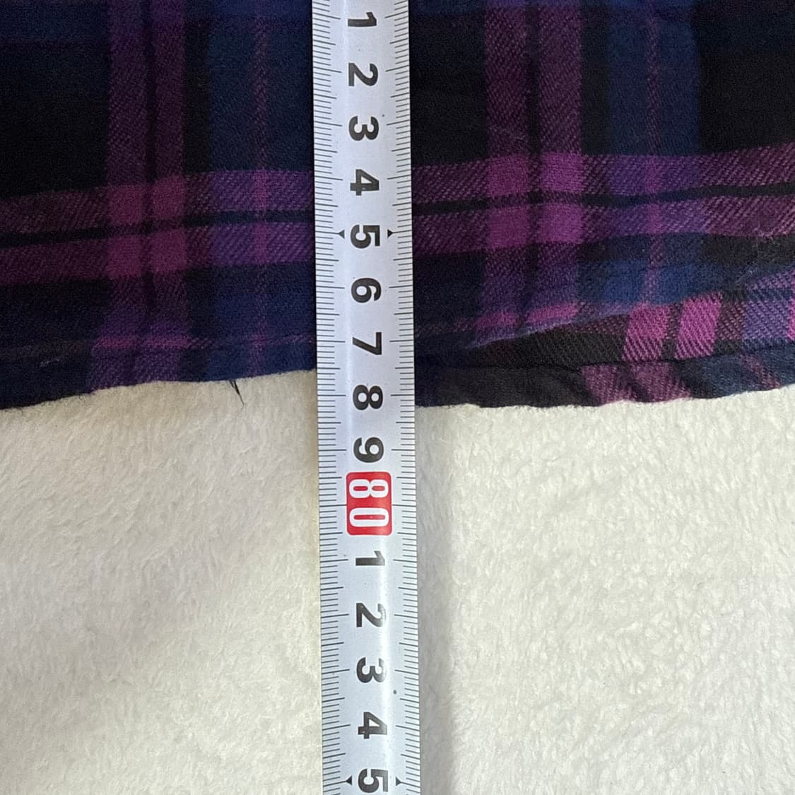 XL 오프화이트 플란넬 체크 셔츠 0310T 상품이미지7