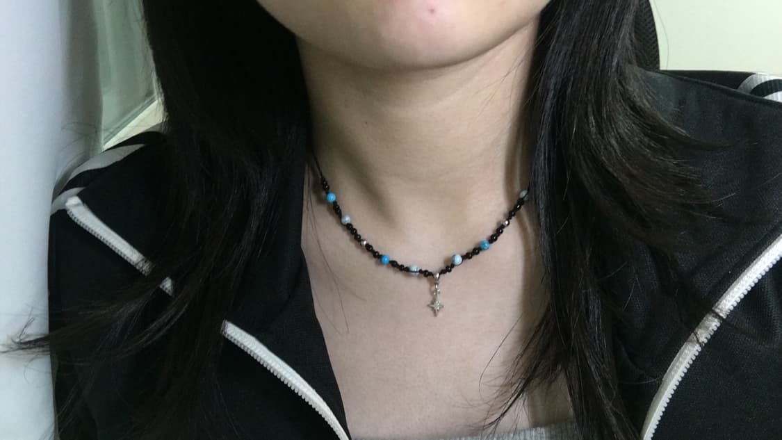 원석 비즈 끈목걸이 (강추💙) 상품이미지3