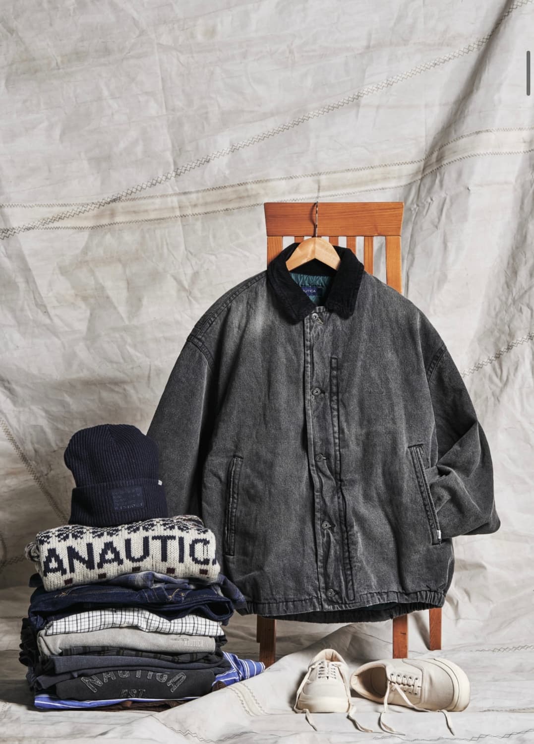 노티카 [JP Line]데님 블루종 - L (블랙) 상품이미지2