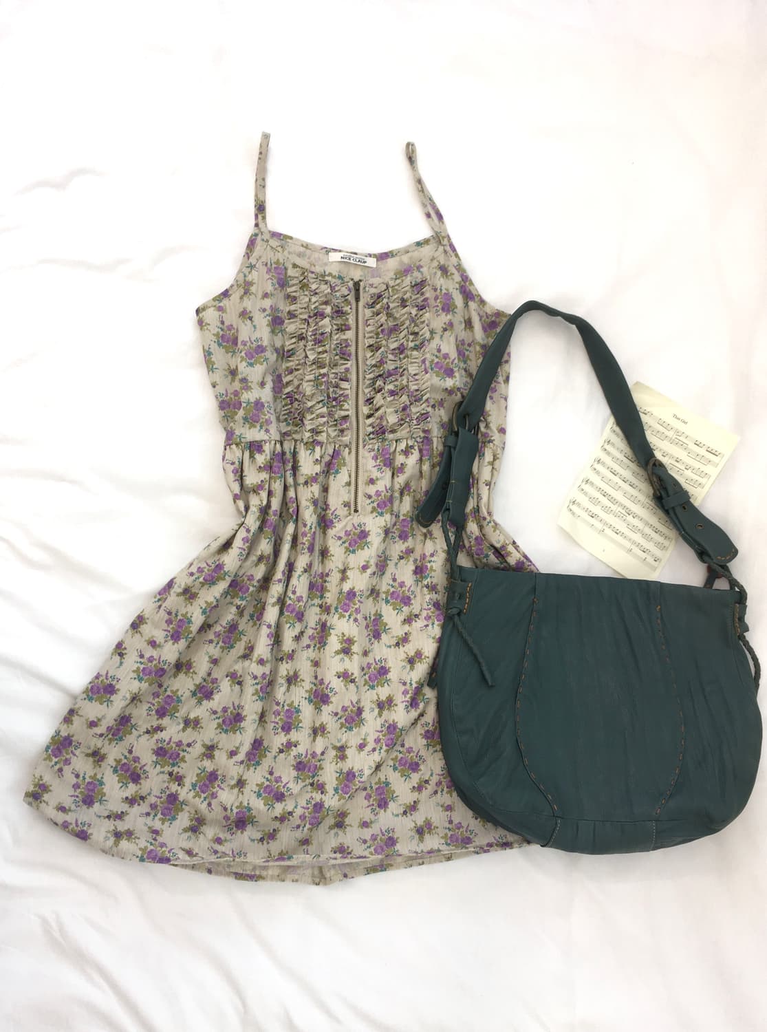 jpn vintage 베이지 잔꽃 원피스 상품이미지1