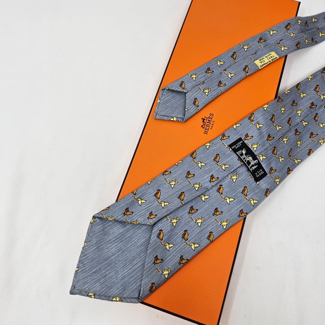 에르메스(Hermès) 버드 패턴 넥타이 명품 상품이미지6