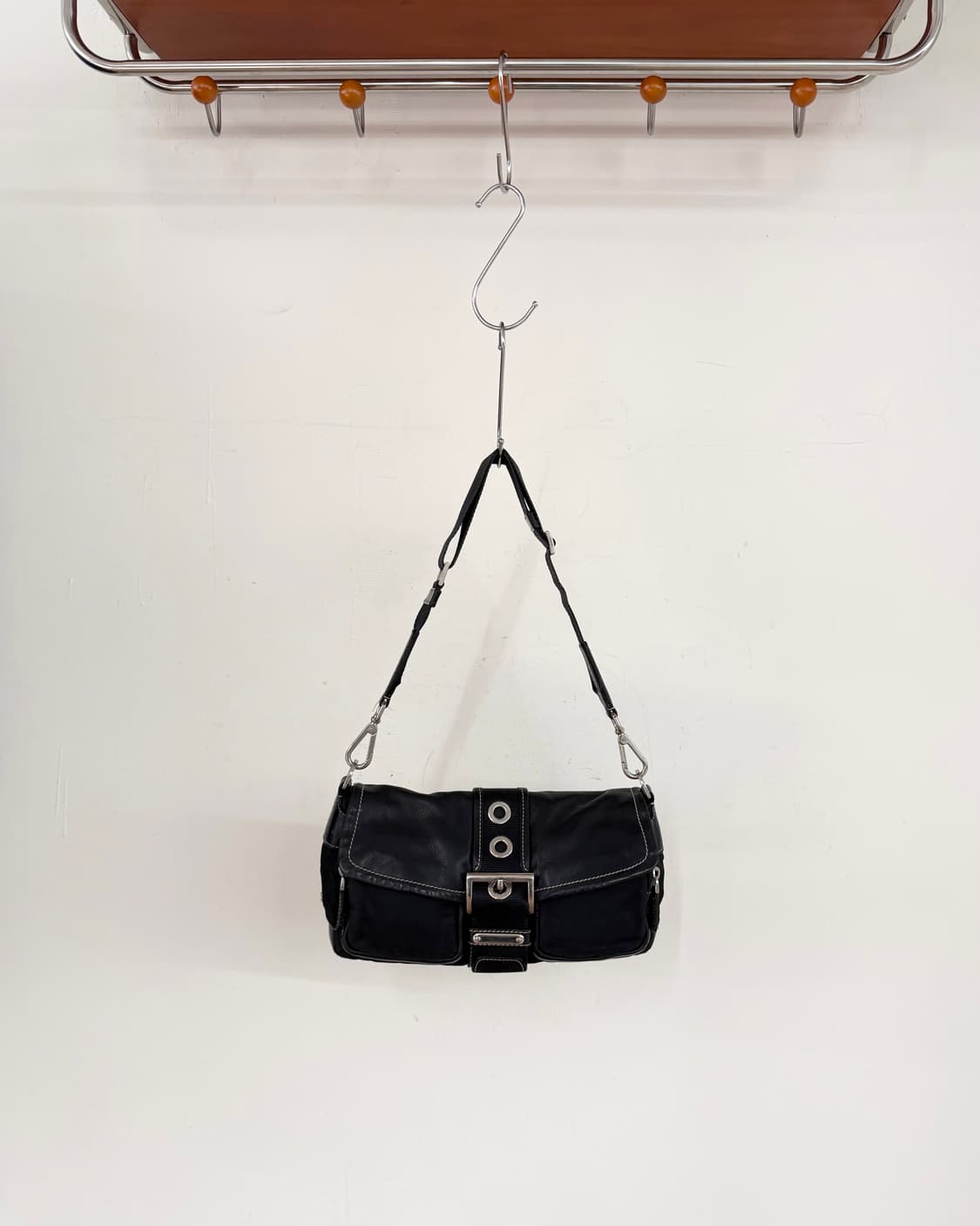 프라다 블랙 포코노 포켓 미니 숄더백 상품이미지2