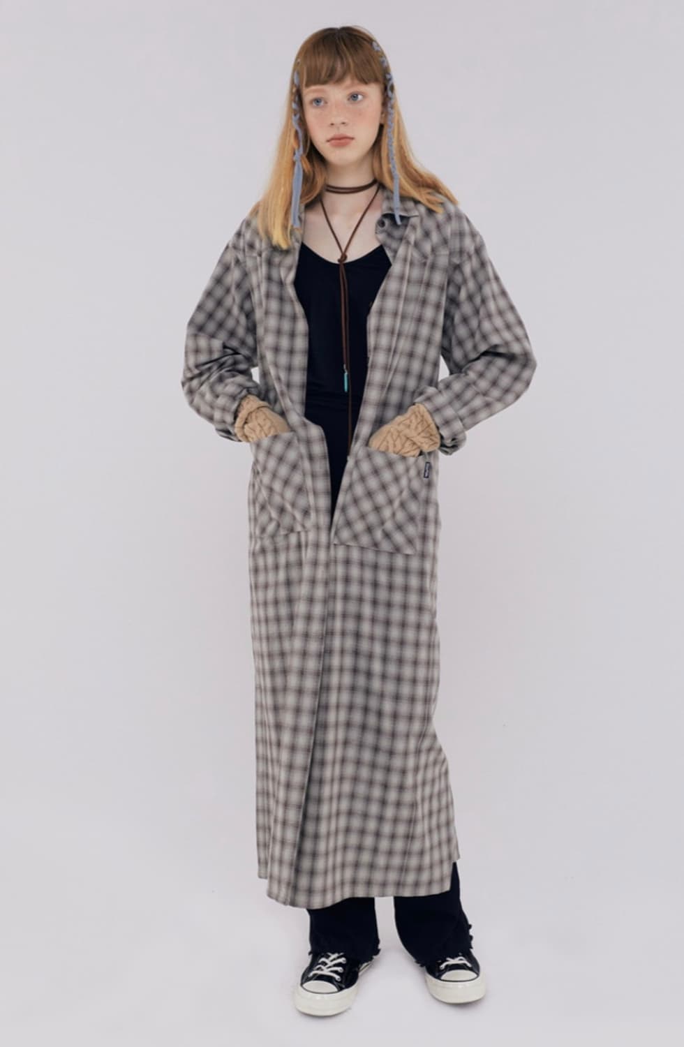 😍무배)👗새상품)스컬프터 체크원피스 상품이미지1