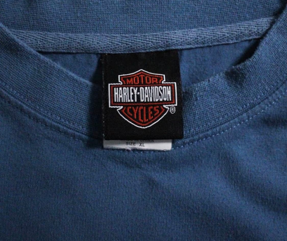 Harley-Davidson 할리 데이비슨 워싱 블루 패치 롱 슬리브 상품이미지4