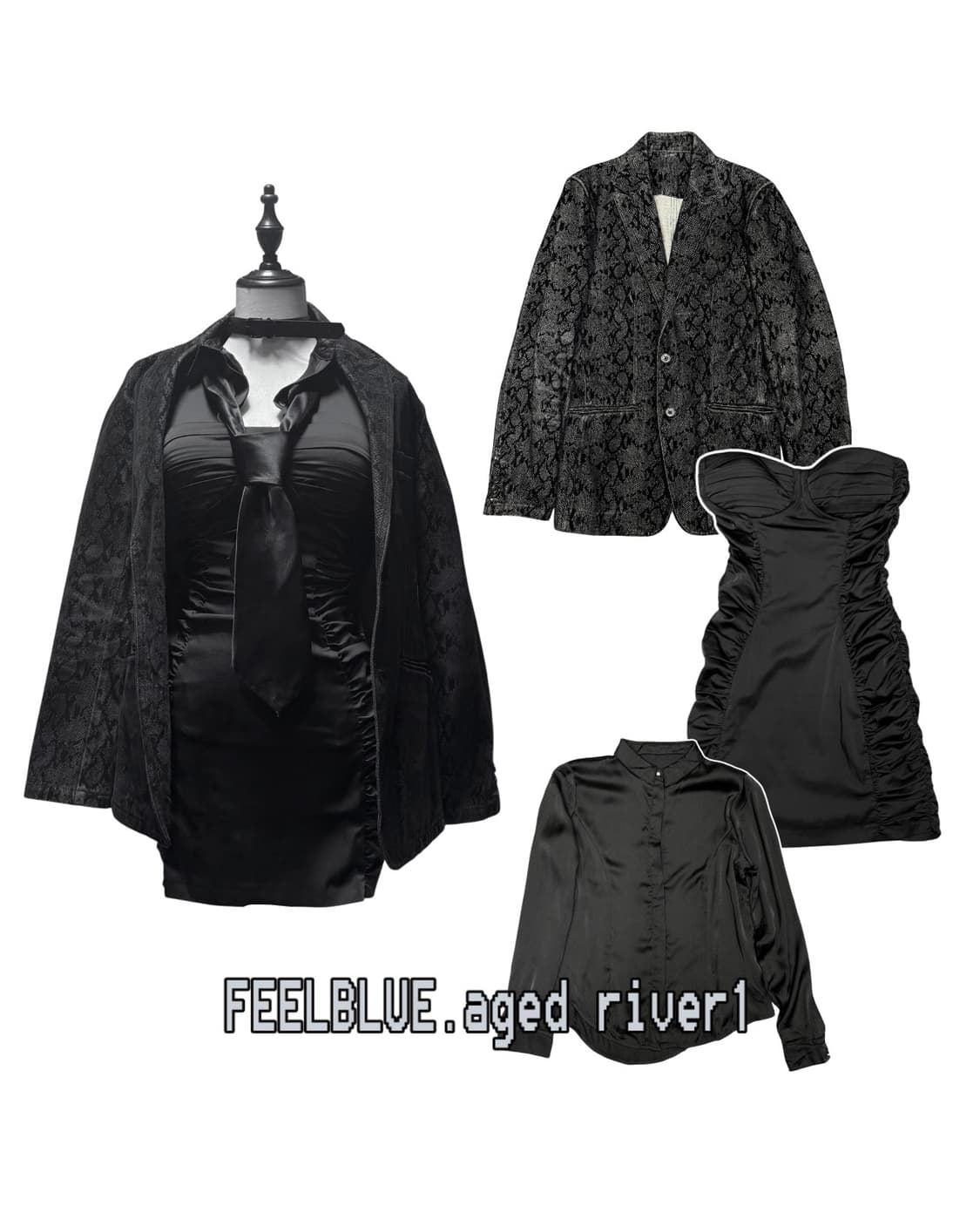 Snake Pattern Jacket & Shirts, Dress Set 상품이미지1