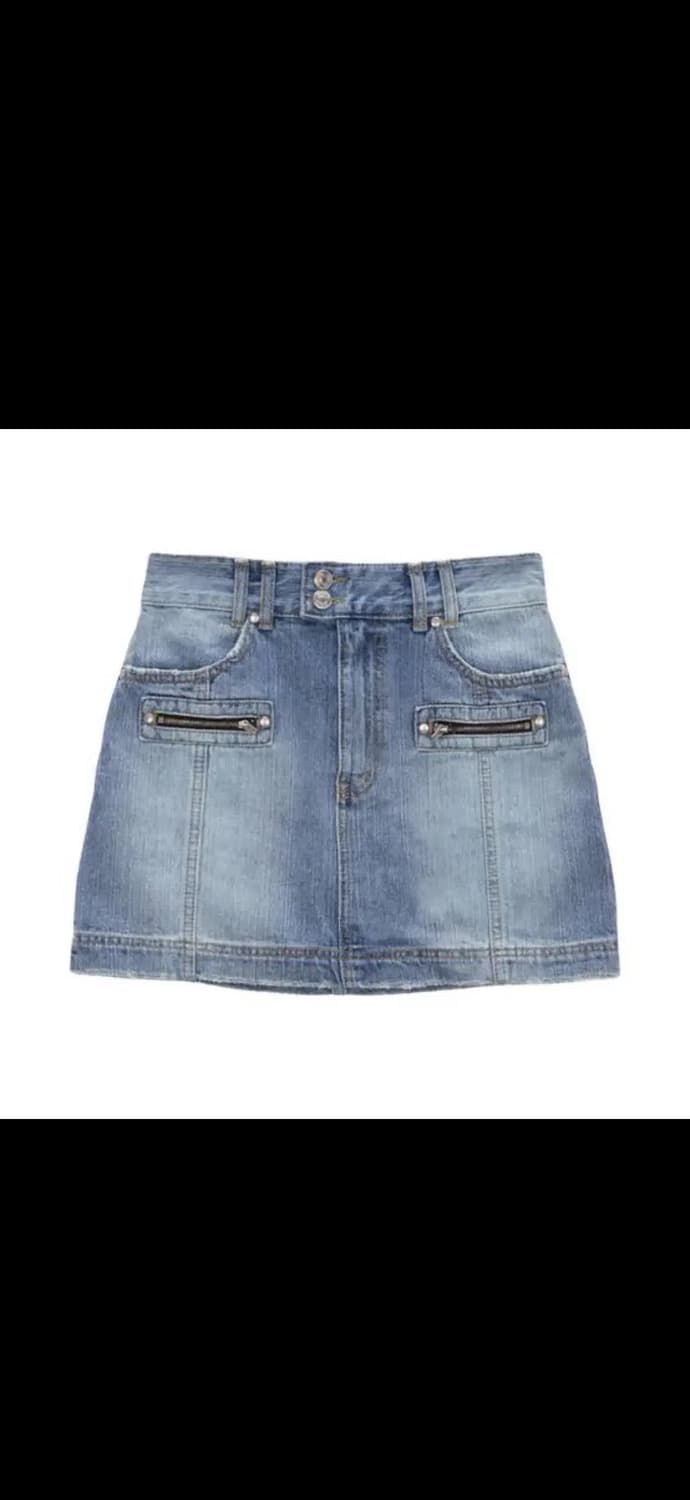 마뗑킴 더블 지퍼 데님 스커트 S 상품이미지1