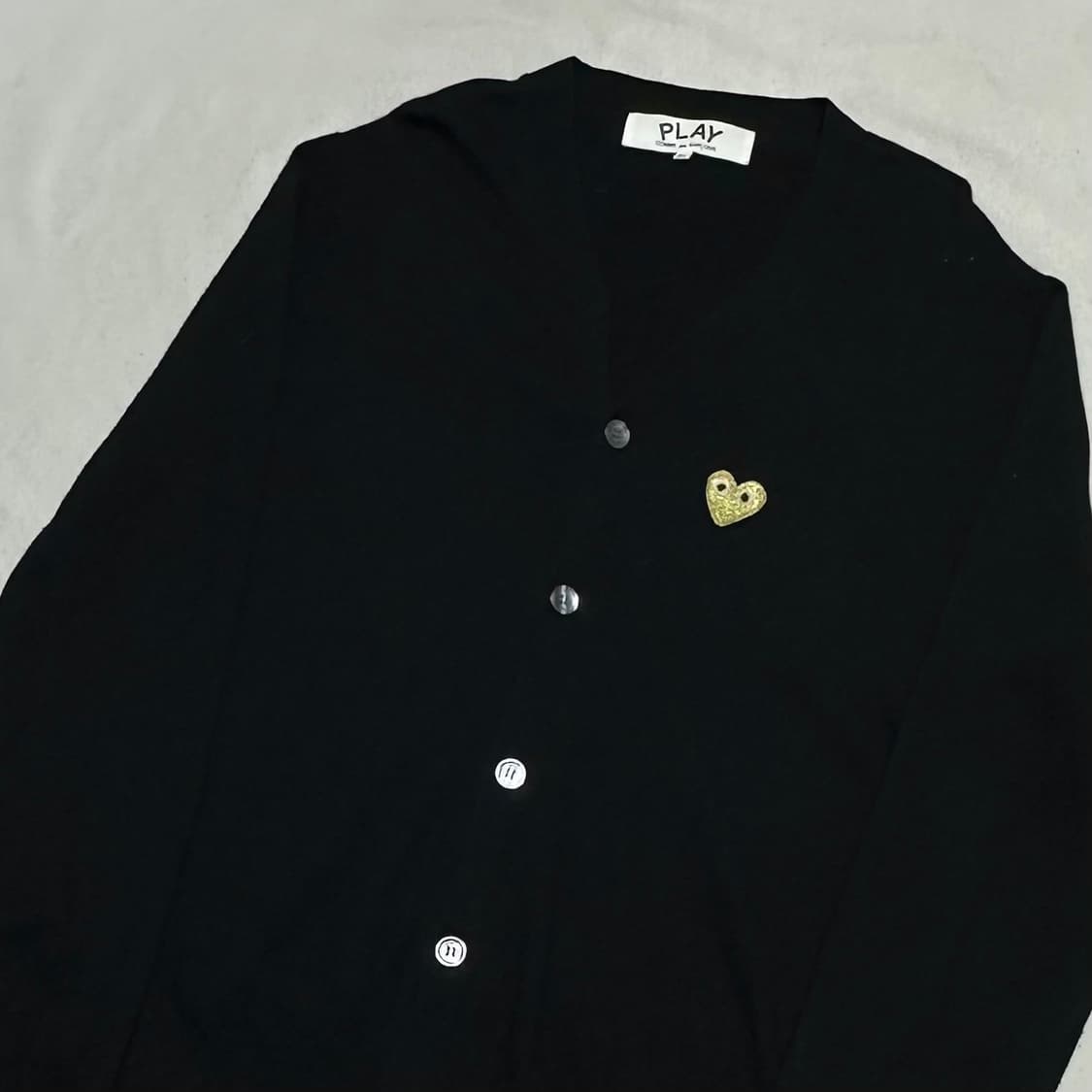 XL 꼼데가르송 골드와펜 블랙 가디건 상품이미지1