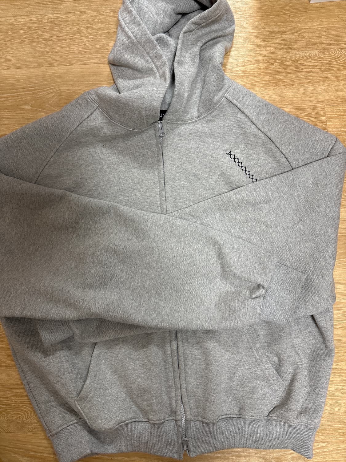 준느 JUNNE T21 front logo 후드집업 gray L 상품이미지3