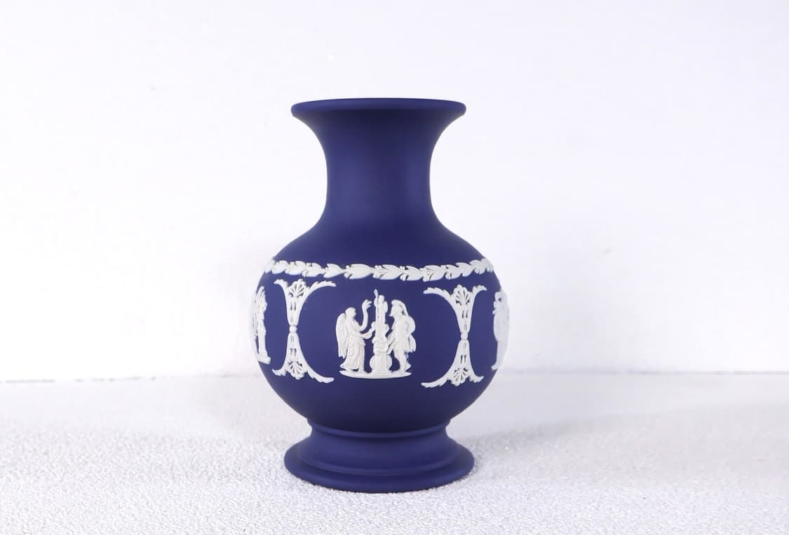 [영국앤틱](한정)웨지우드 제스퍼웨어 다크블루 긴목 베이스 화병_1 상품이미지6