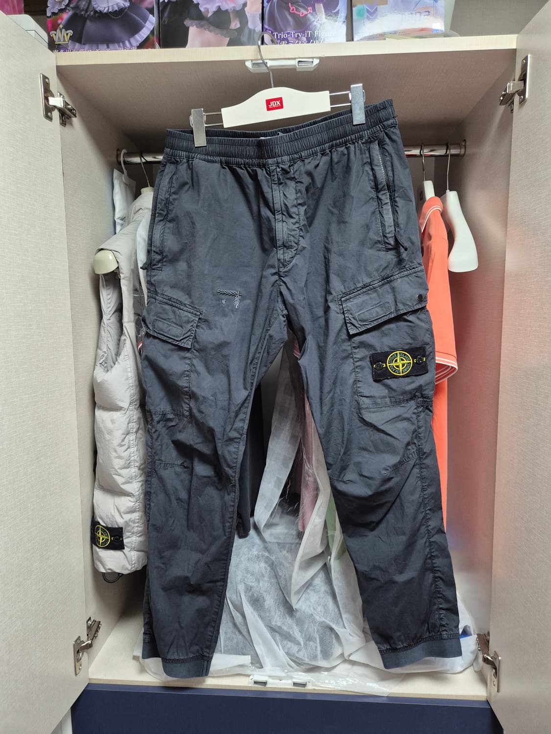 정품 34-XL 스톤아일랜드 카고조거팬츠 블랙 상품이미지1