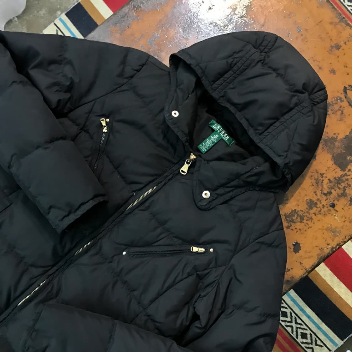 로렌 랄프로렌 블랙 덕다운 후디 패딩 점퍼 여성 55 66 사이즈  상품이미지5