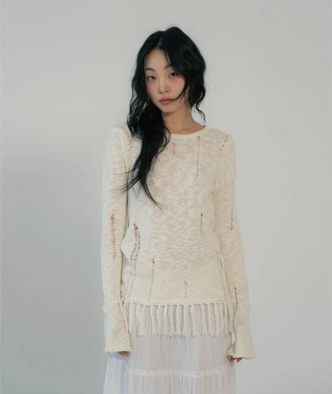 지제뮤지엄 빈티지 프린지 니트 vintage fringe knit 상품이미지1