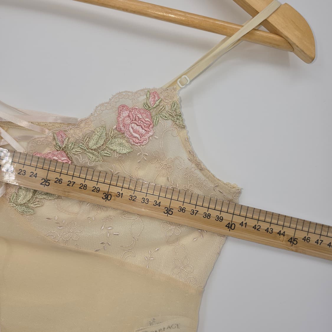 아이보리 레이스 꽃무늬 슬립 뷔스티에 상품이미지9