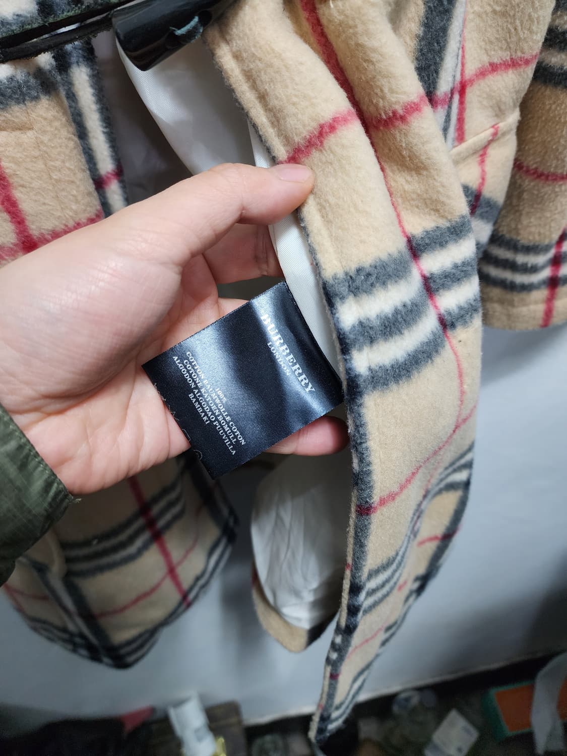 버버리 체크 후드 더플 코트 상품이미지4