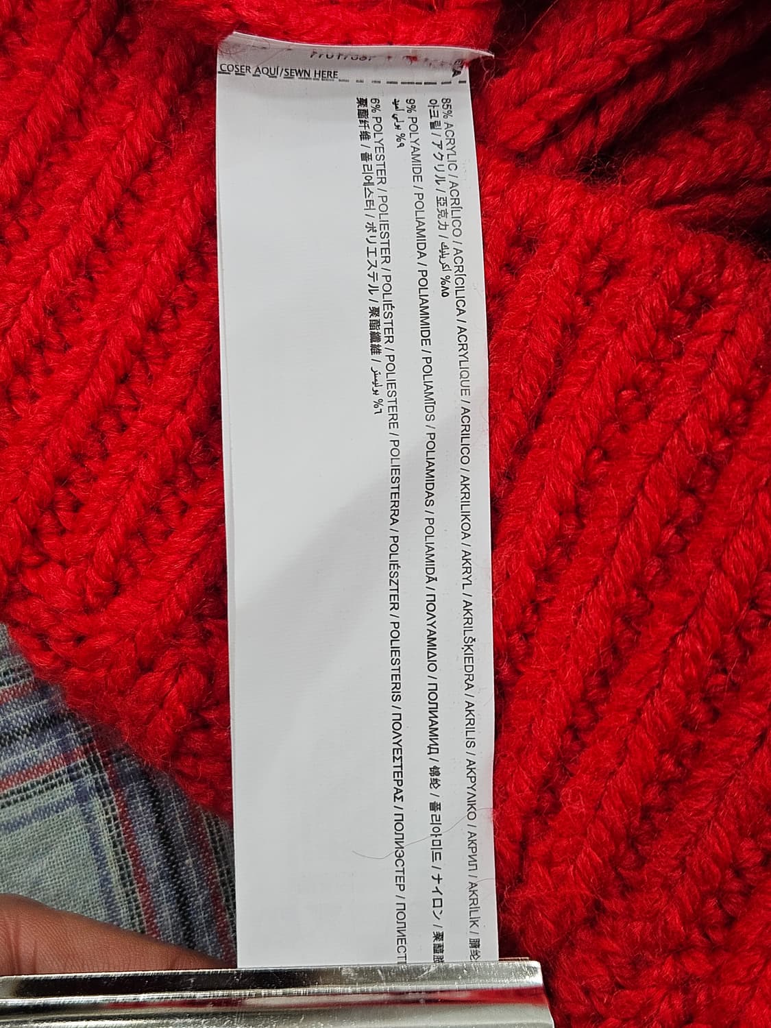 망고(MNG  Mango) 빨간색 케이블 니트 S 상품이미지4