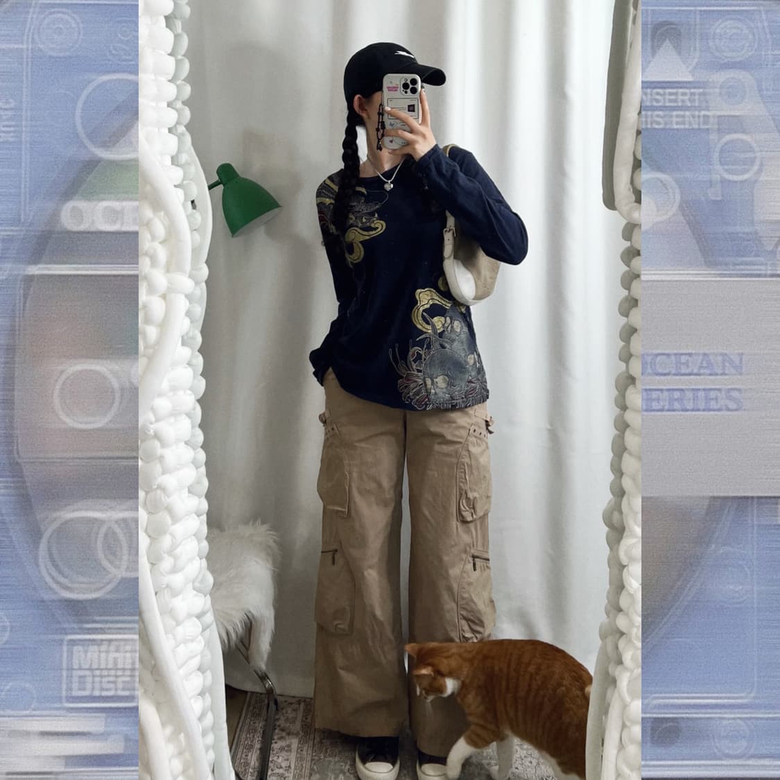 네이비 오리엔탈 롱 슬리브 상품이미지3