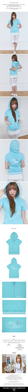 러브이즈트루 sy 엔젤 후드 집업 민트 스카이 블루 민트코어 새상품 상품이미지2