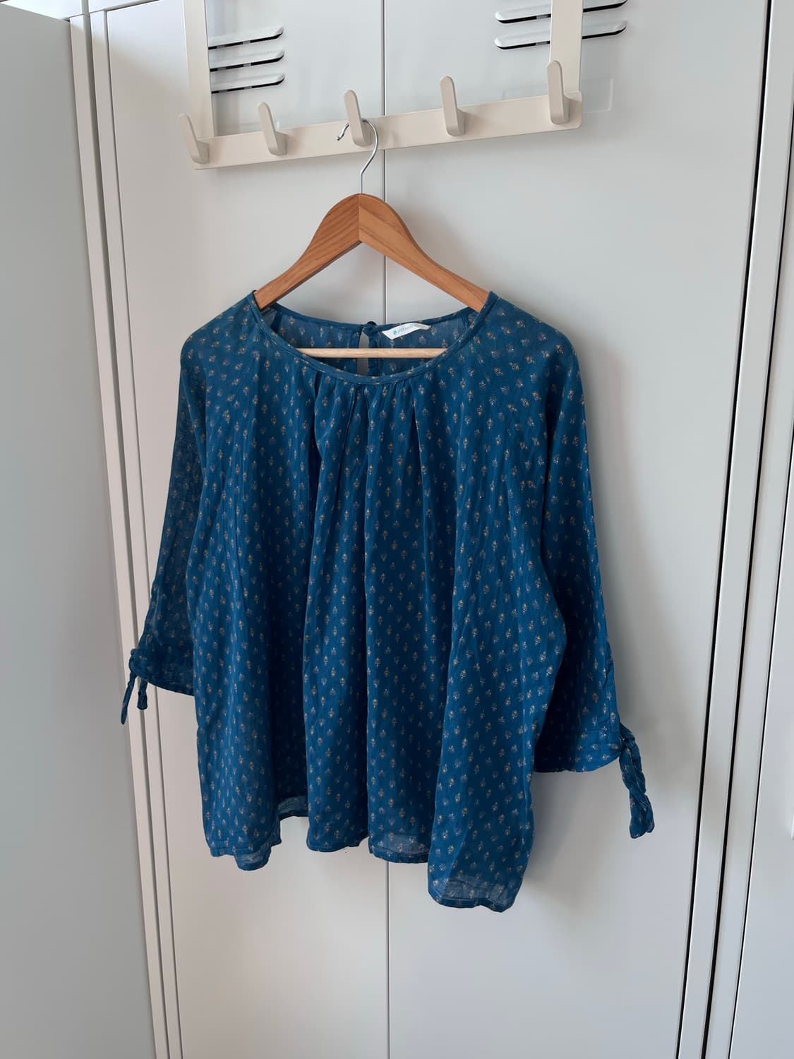 Persodea 스즈코 아오이유우 청록 패턴 블라우스 상품이미지2