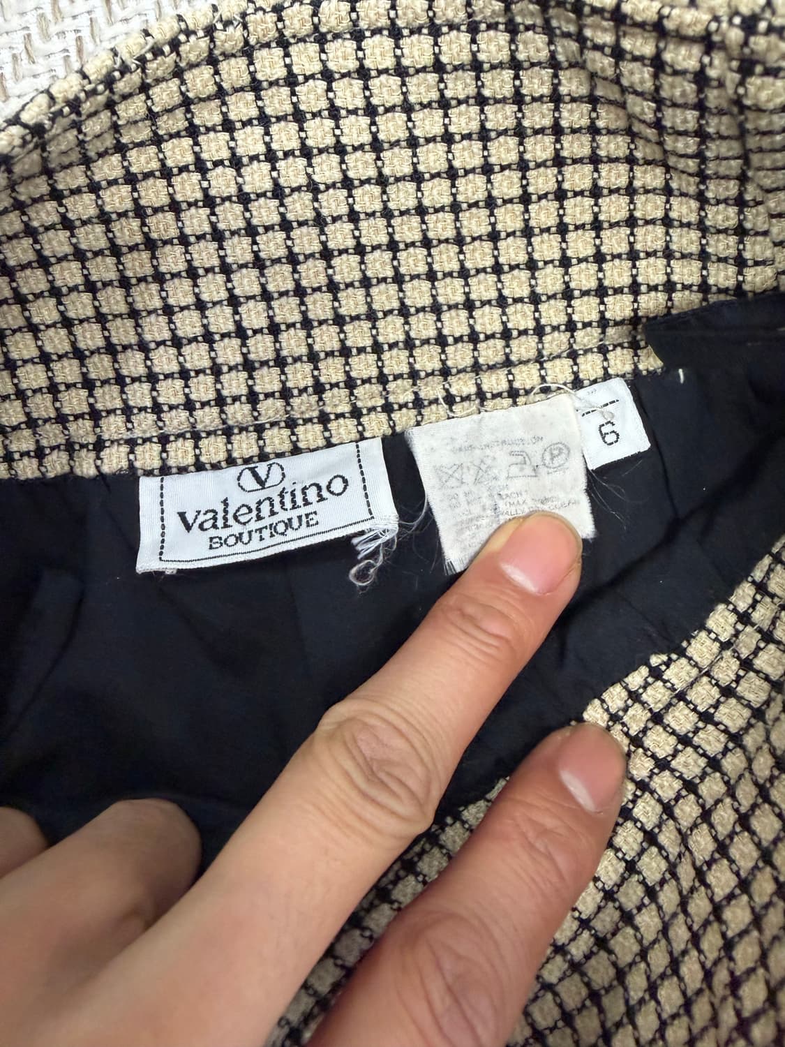 정품) 발렌티노 체크 패턴 자켓 스커트 셋업 6 상품이미지8
