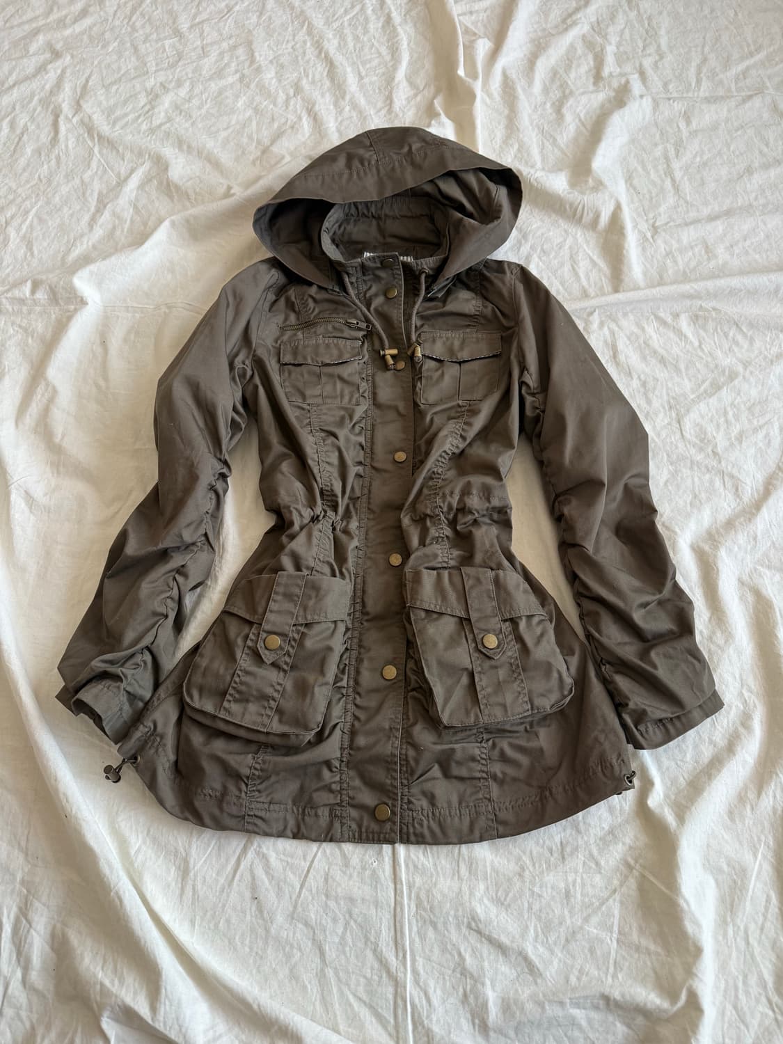 Y2k 카키브라운 셔링 야상 자켓 상품이미지1