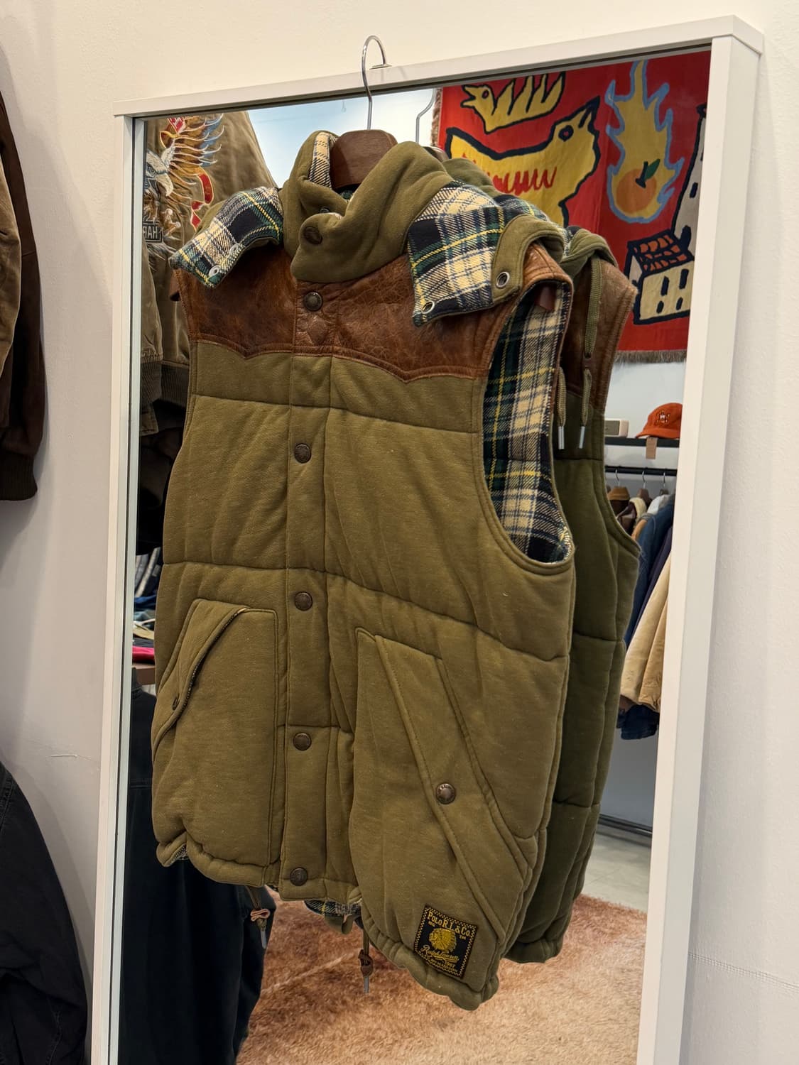 Polo ralph lauren 폴로 랄프로렌 레더 요크 후드 베스트 상품이미지1