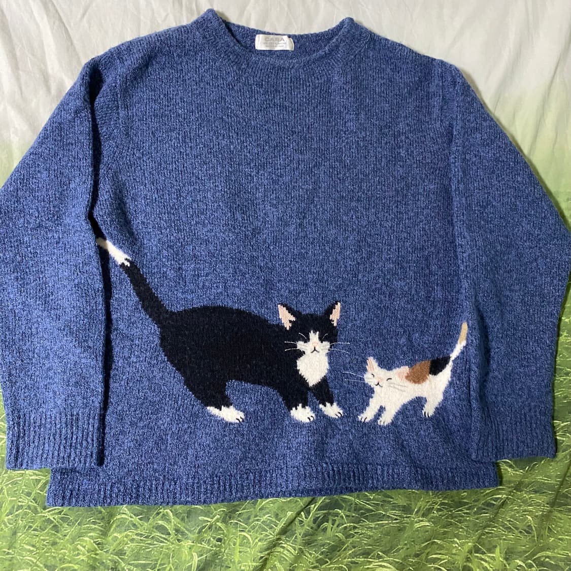 빈티지 고양이 니트 상품이미지2