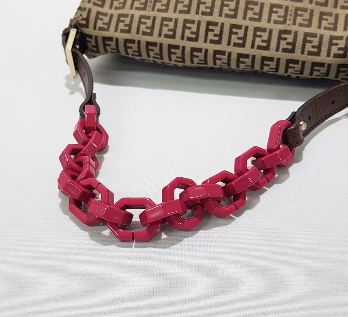 펜디 주카 FF 로고 핑크체인 맘마백 바게트백 상품이미지6