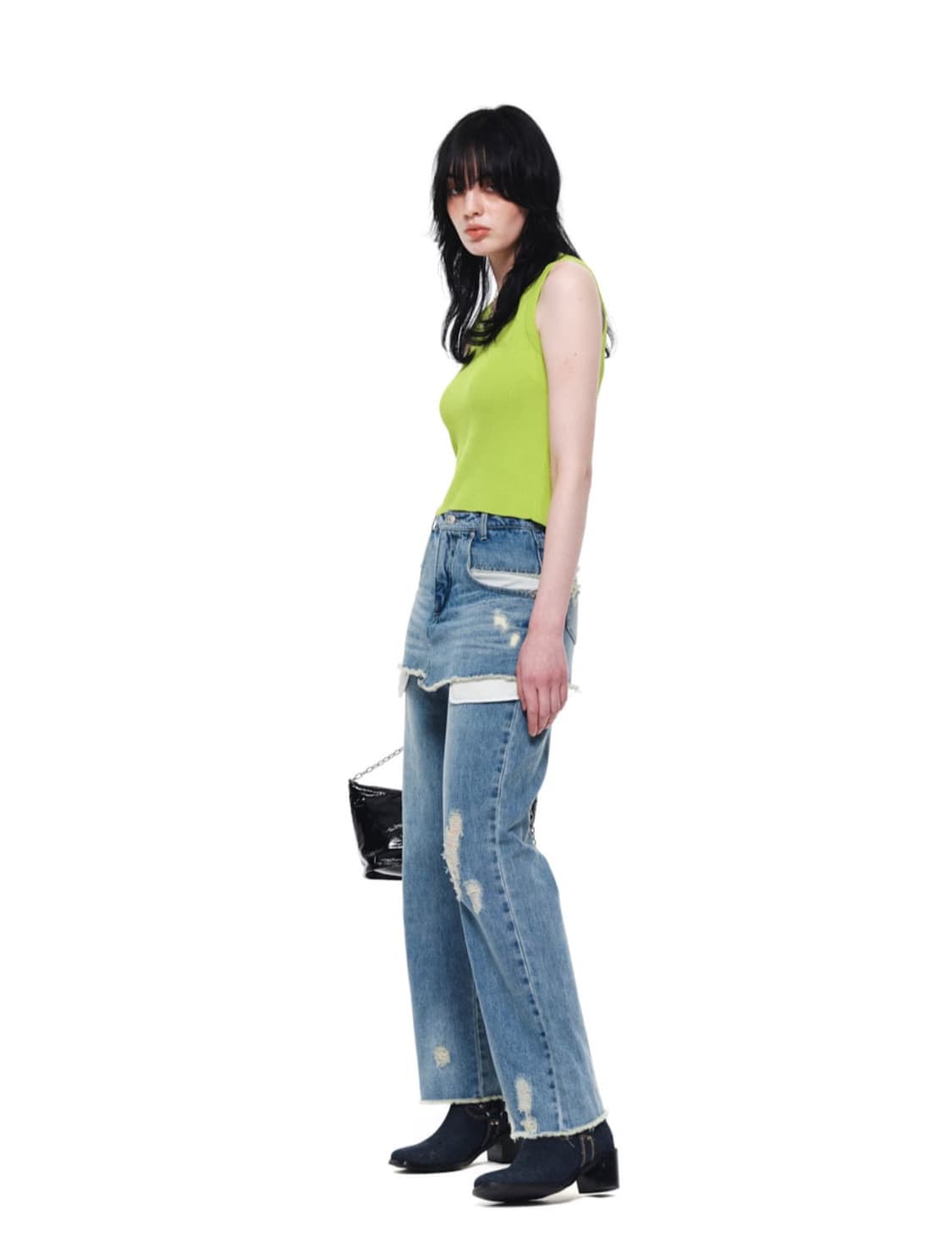 마뗑킴 치마바지 스커트데님 레이어드 s 상품이미지4
