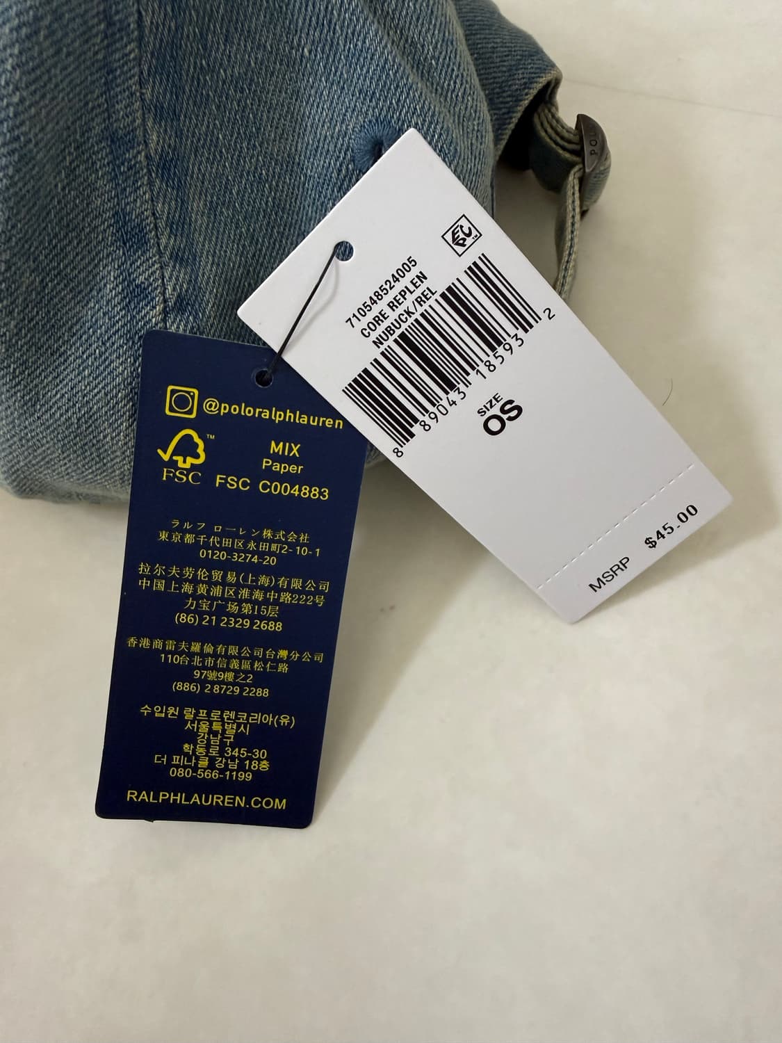 폴로 랄프로렌 모자 (데님)(새상품) 상품이미지2