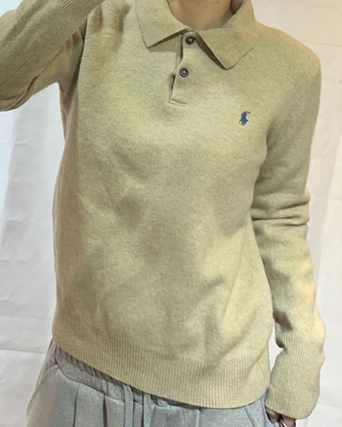 폴로랄프로렌 블루 포니 여성용 램스울 카라 니트 상품이미지1