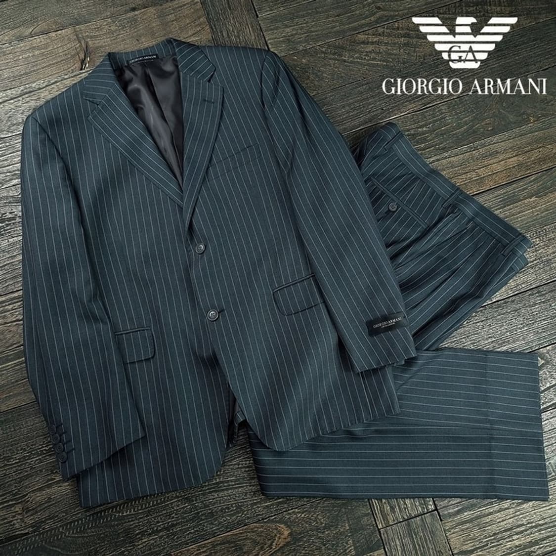 [조르지오 아르마니] 스트라이프 정장 셋업 슈트 그레이 P01502 상품이미지1