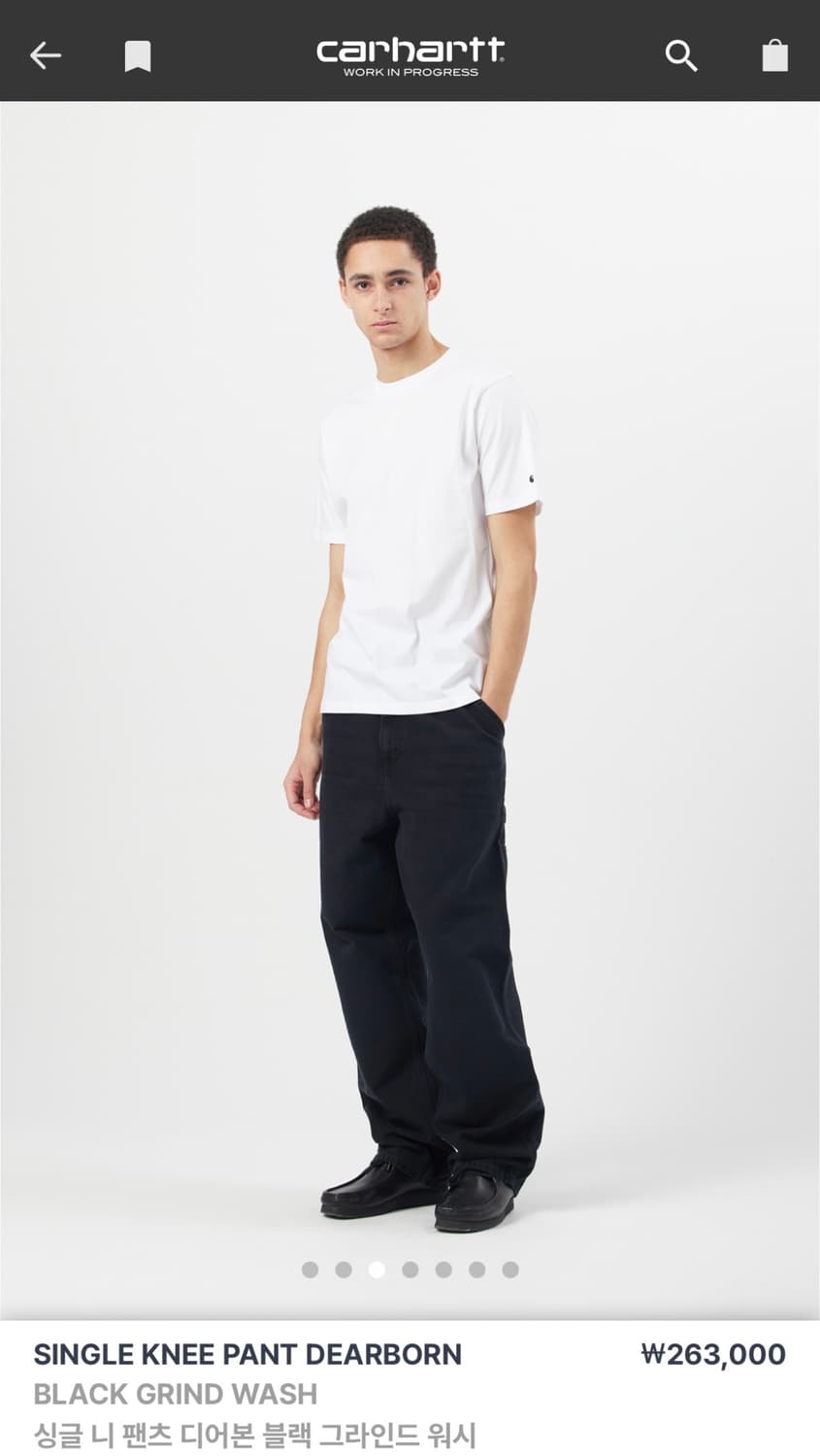 칼하트윕 싱글니 팬츠 디어본 블랙 32x32 상품이미지4